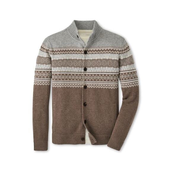 Peter Millar $650 Crown Crafted Jute Brunhall Full Button Fairisle Cardigan~ S - Picture 1 of 7